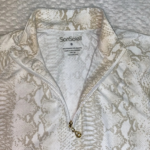 SanSoleil Sun Proof UPF 50 Golf Long Sleeve Snake Skin Top - Picture 5 of 12